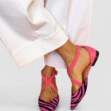 Aurore - Zebra Print Cross-Strap Sandals