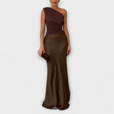 Anaïs - Asymmetrical Satin Gown