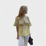 Romane - V-Neck Open Back Blouse
