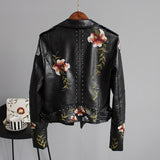Ell | Stylish Embroidered Leather Jacket