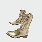 Inès - Shimmering Pink Metallic Ankle Boots