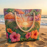 Tropical Amanecer Artisan Beach Bag