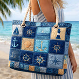 Handcrafted Navy Blue Beach Tote