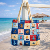 Artisan Beach Tote | Coastal Patchwork Style