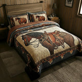 Prairie Horse 3-Piece Quilted Bedding Set