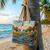 Artisan Beach Tote | Lighthouse Glow Design