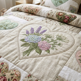 Flower Patchwork 3-Piece Quilted Bedding Set