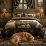 Prairie Horse 3-Piece Quilted Bedding Set