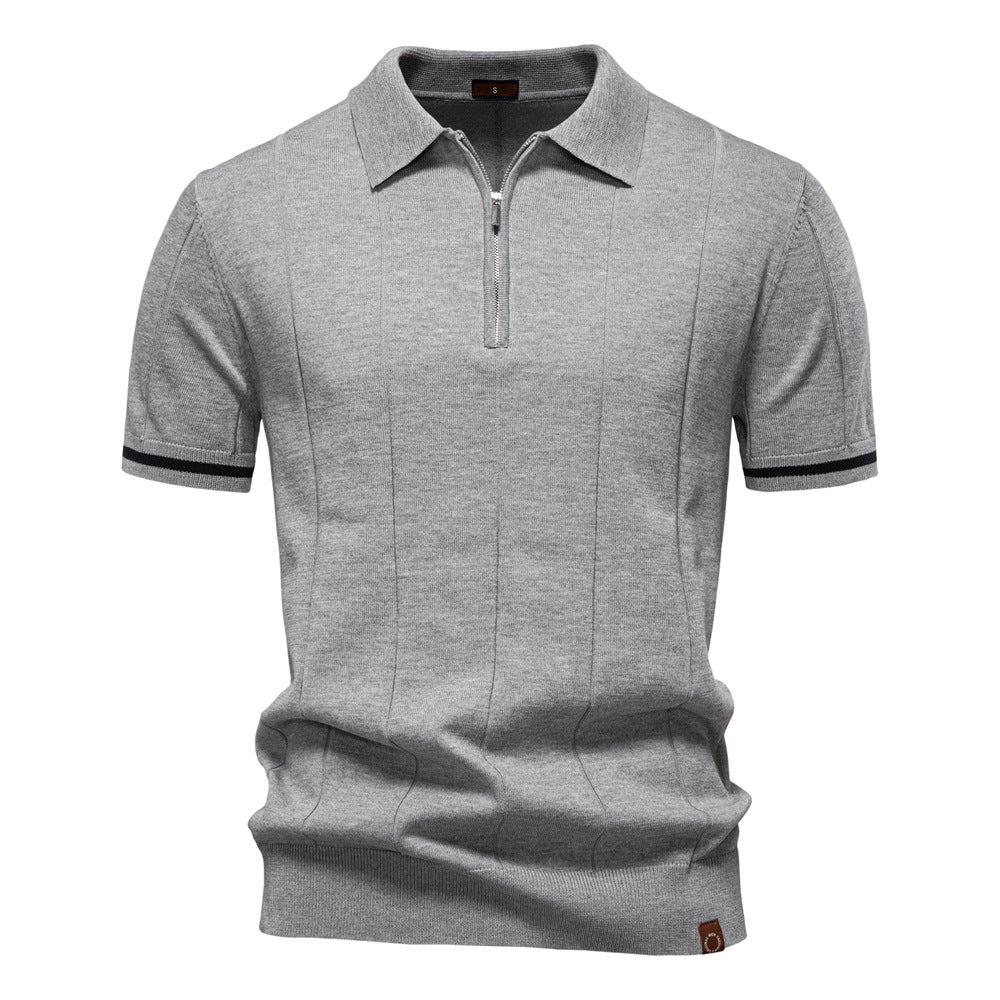 Tadhg - Tailored Zip Polo - Charlotte & Willow, detail
