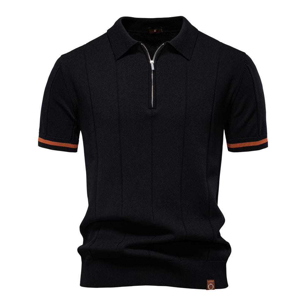 Tadhg - Tailored Zip Polo - Charlotte & Willow, product photo 7