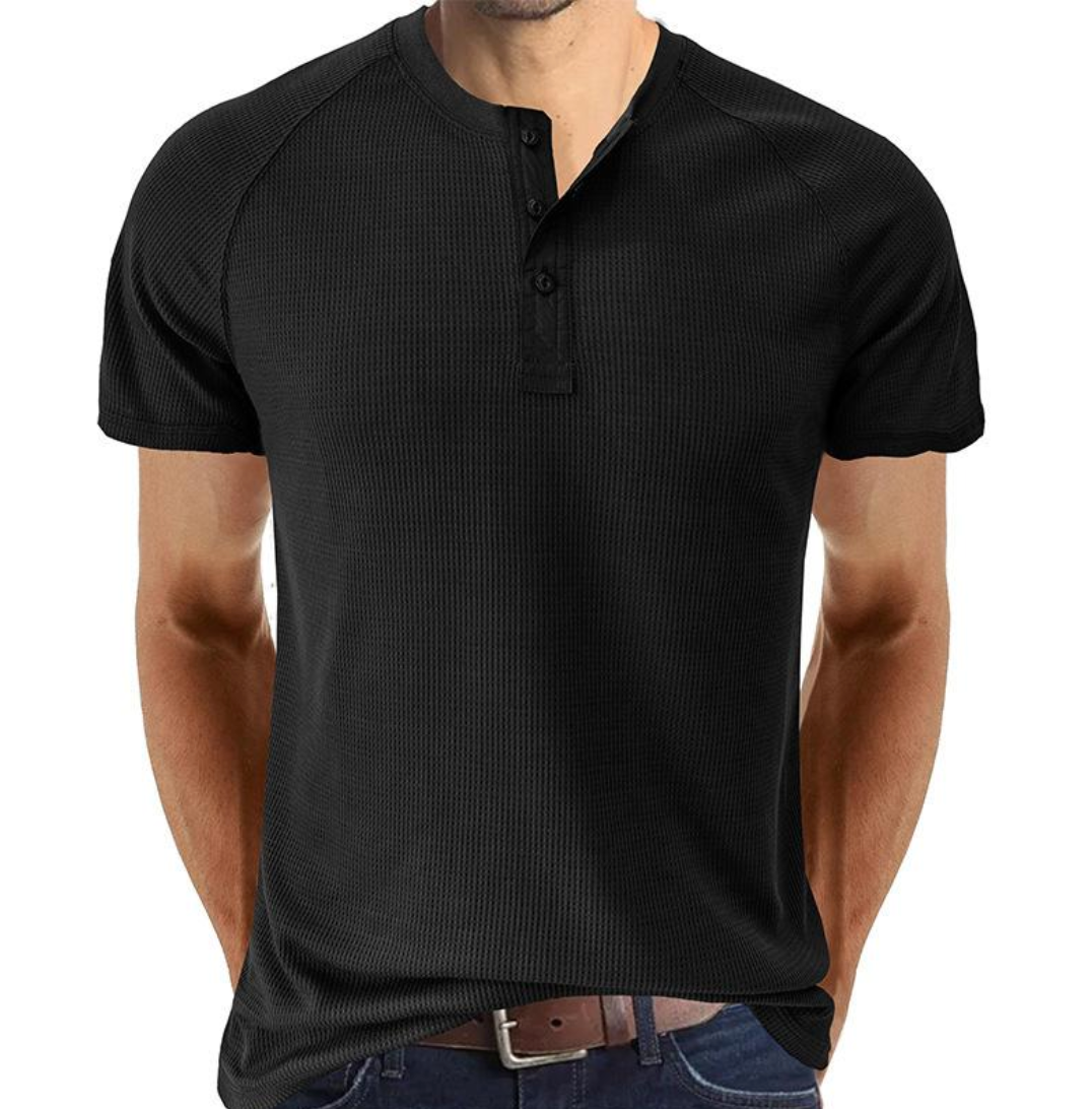 Senan Sophisticated Henley Top - Charlotte & Willow, side view