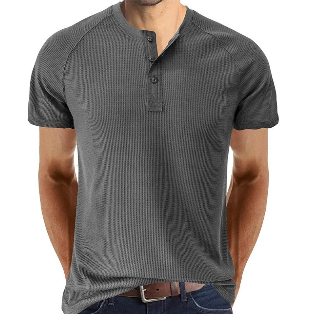 Senan Sophisticated Henley Top - Charlotte & Willow, detail