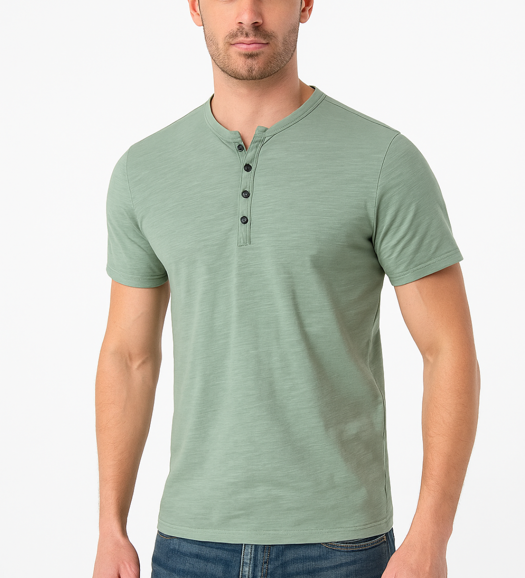 Cian Chic Henley Top - Charlotte & Willow, side view