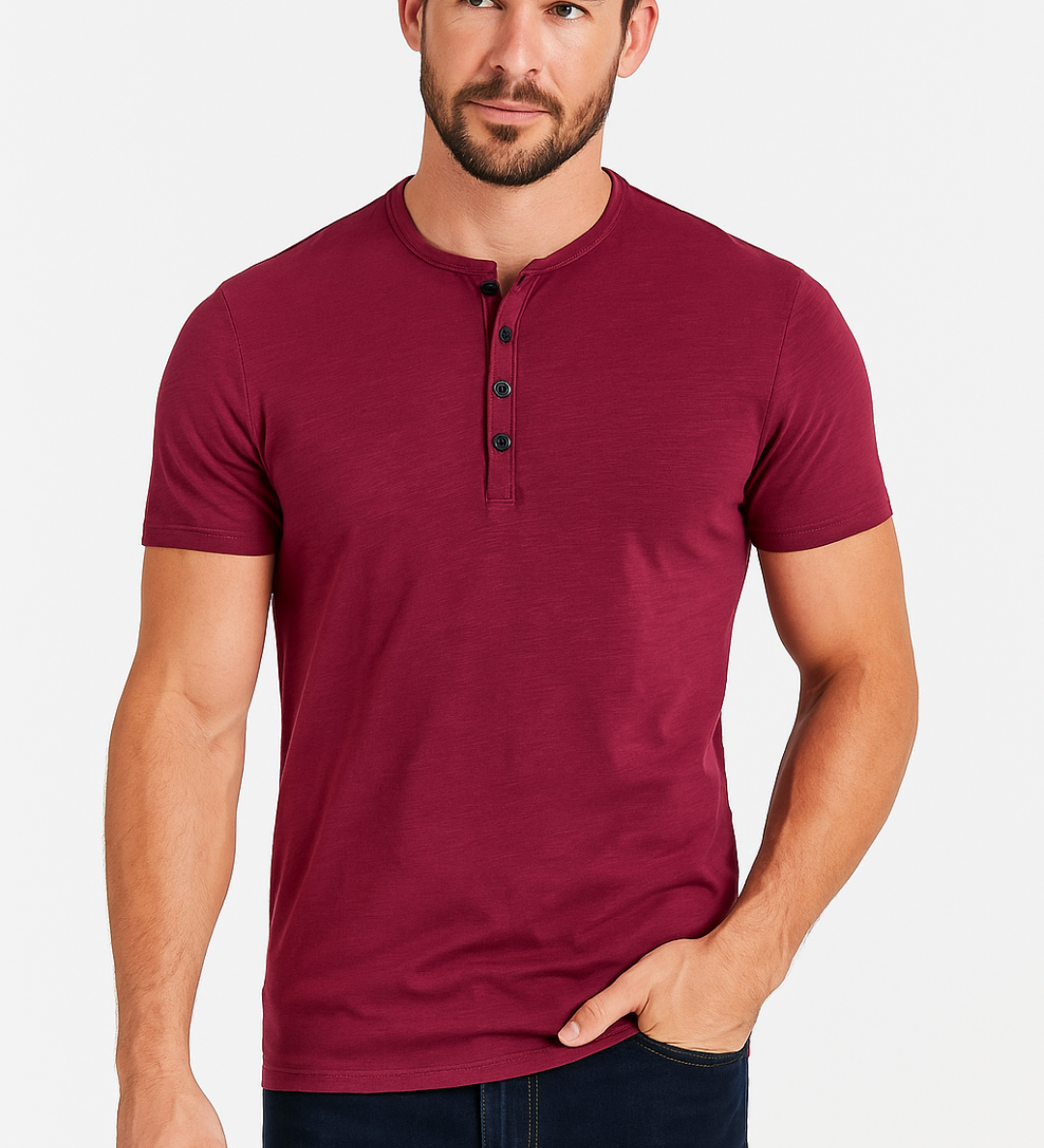 Cian Chic Henley Top - Charlotte & Willow, detail