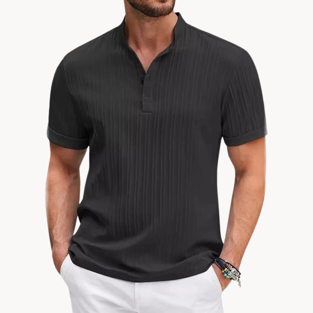 Malachy Chic Henley Top - Charlotte & Willow, side view