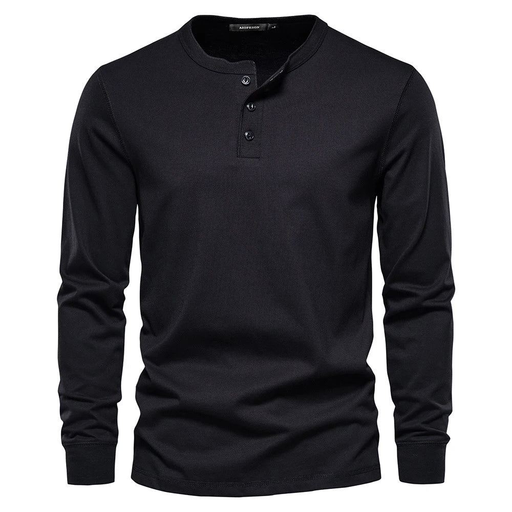 Cormac Lightweight Breathable Henley Top - Charlotte & Willow, side view