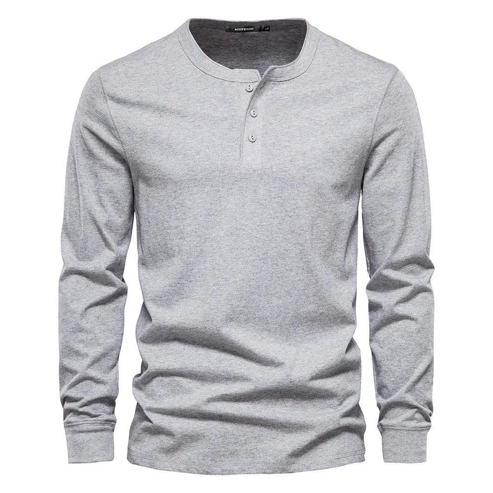 Cormac Lightweight Breathable Henley Top - Charlotte & Willow, front view