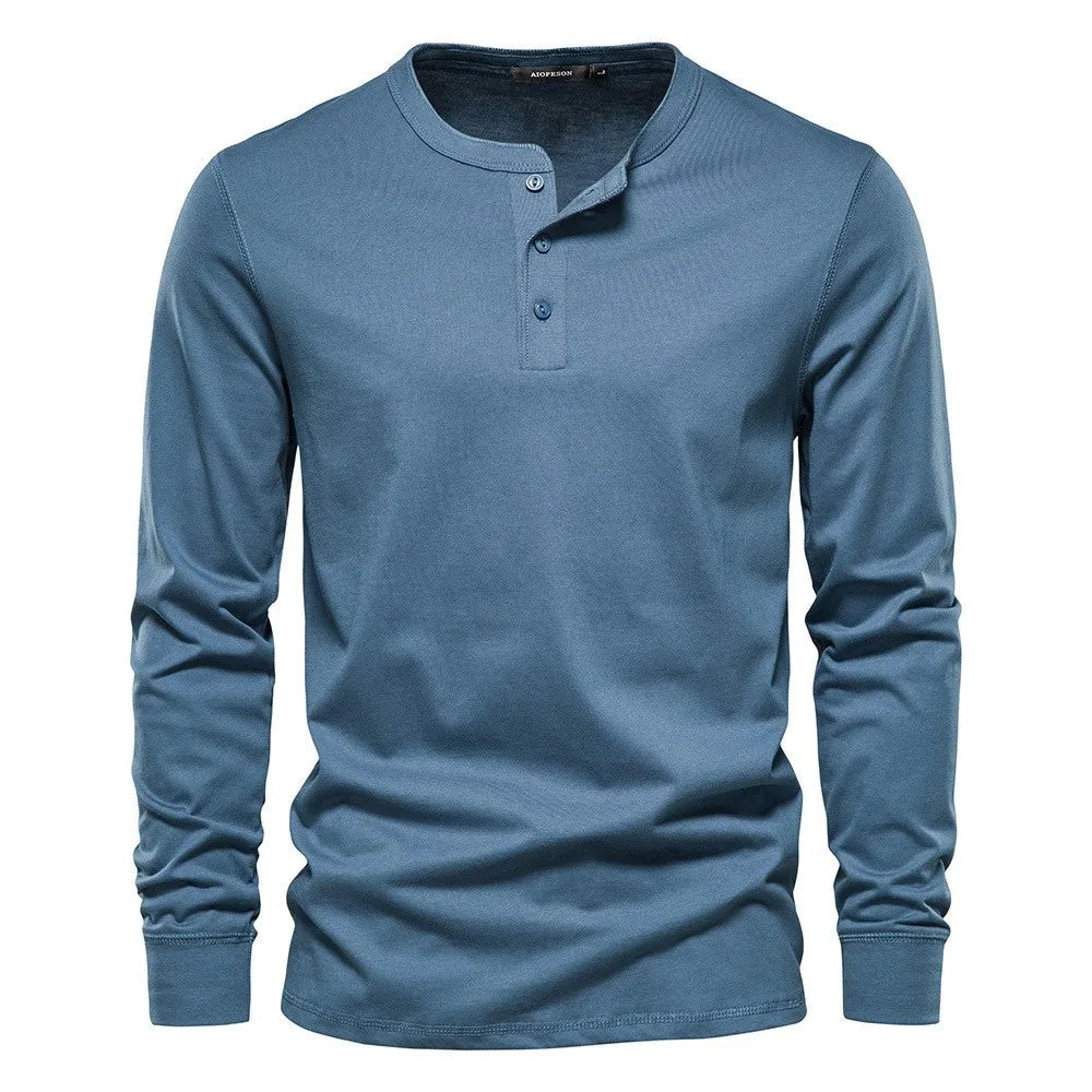 Cormac Lightweight Breathable Henley Top - Charlotte & Willow, side view