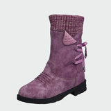 Sarah - Blue Woven Ankle Boots