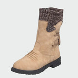 Sarah - Blue Woven Ankle Boots