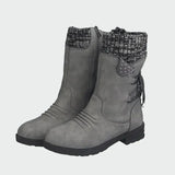Sarah - Blue Woven Ankle Boots