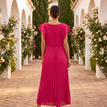 Sibeal Pleated Evening Dress - Charlotte & Willow, front view