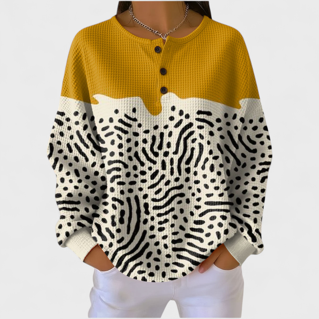 Orla Yellow and White Animal Print Jumper - Charlotte & Willow