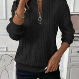 Lynne | Cable-Knit Zip Sweatshirt