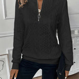 Lynne | Cable-Knit Zip Sweatshirt