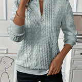 Lynne | Cable-Knit Zip Sweatshirt