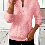 Lynne | Cable-Knit Zip Sweatshirt