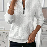 Lynne | Cable-Knit Zip Sweatshirt