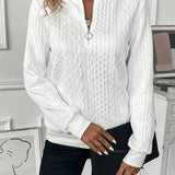 Lynne | Cable-Knit Zip Sweatshirt