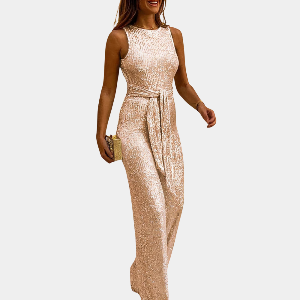 Tríona - Chic Shimmer Jumpsuit - Charlotte & Willow, styled look