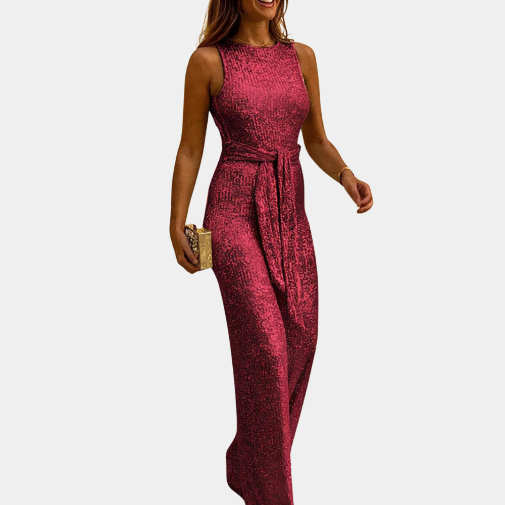Tríona - Chic Shimmer Jumpsuit - Charlotte & Willow, front