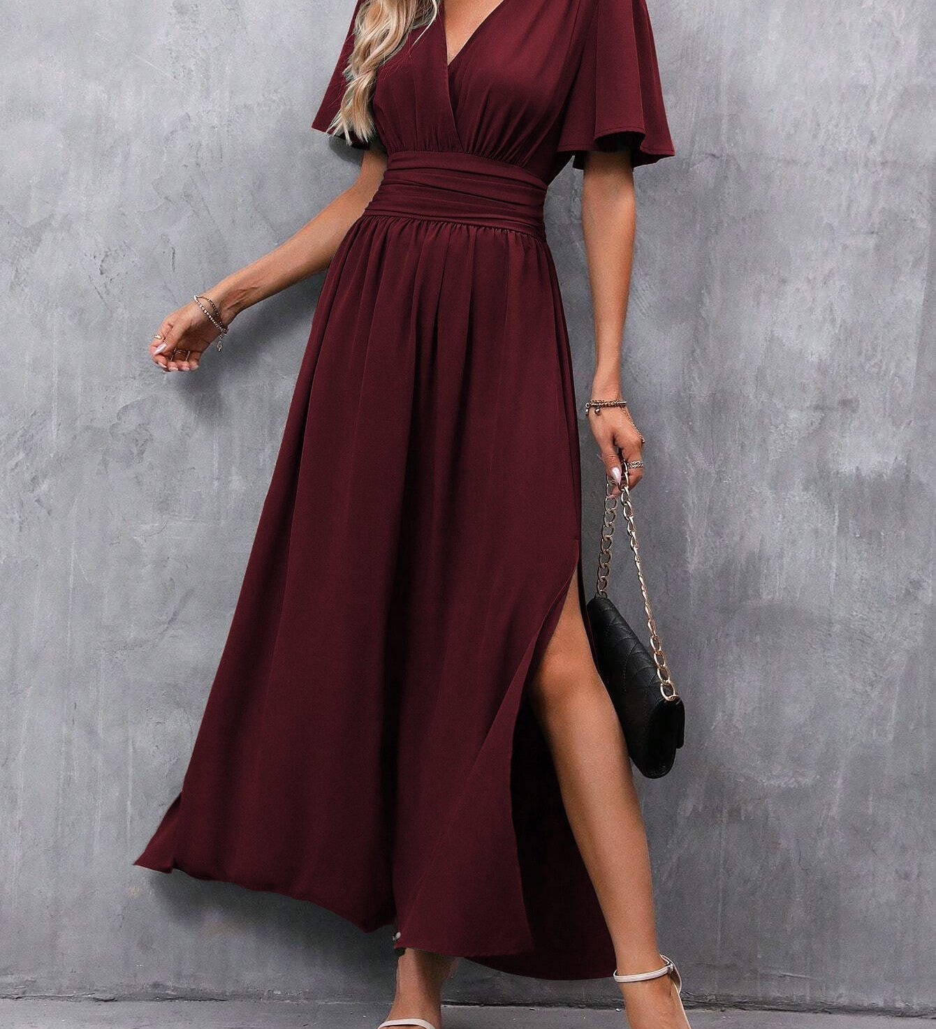 Aoibhe - Sophisticated Maxi Dress - Charlotte & Willow, styled look