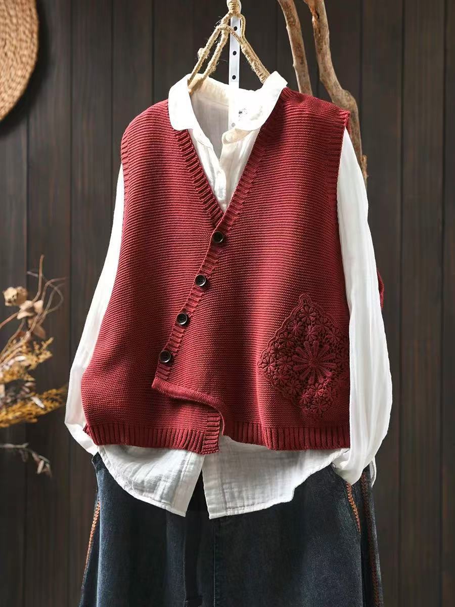 Justine - Gilet Tricot Asymétrique