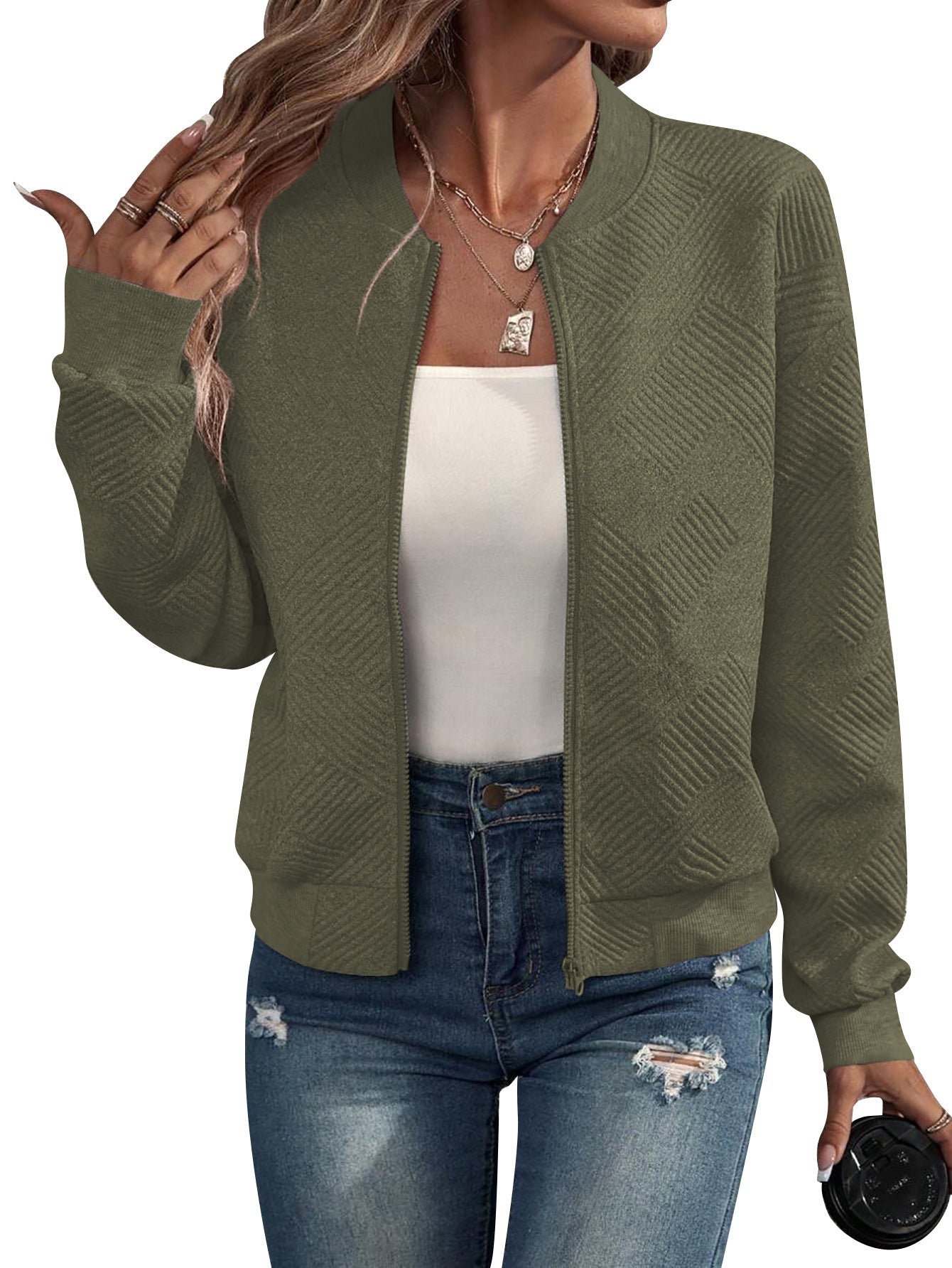 Anaïs - Veste Bomber Géométrique