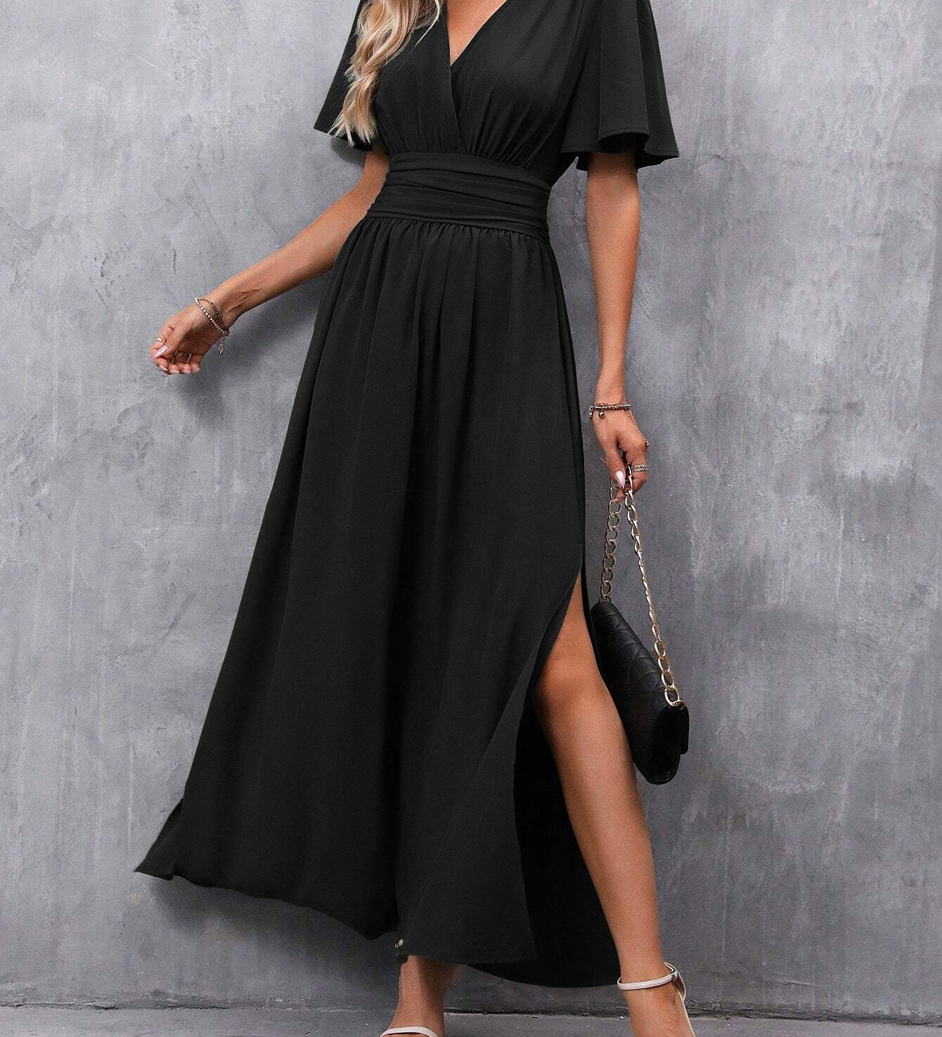 Aoibhe - Sophisticated Maxi Dress - Charlotte & Willow, front
