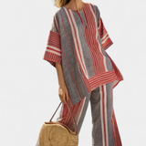 Anaïs - Elegant Striped Ensemble