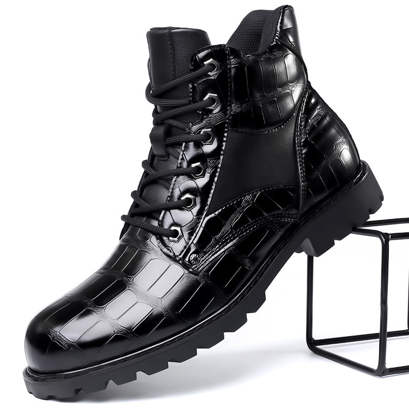 Killian Chic Crocodile Patterned Boots - Charlotte & Willow, detail