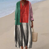 Justine - Striped Cotton Midi Dress