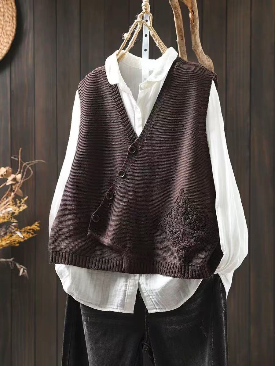 Justine - Gilet Tricot Asymétrique