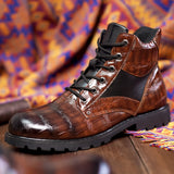 Amélie - Chic Crocodile-Patterned Boots