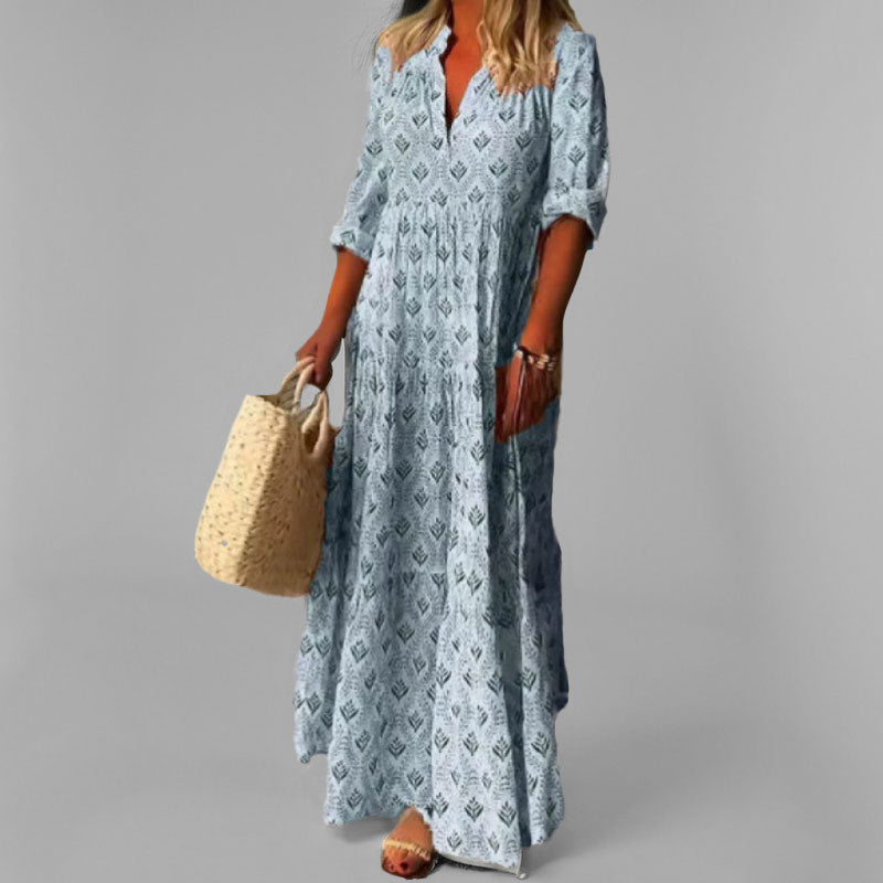 Peggy - Retro-Inspired Maxi Dress - Charlotte & Willow, back