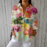 Clara - Floral Watercolor Blouse