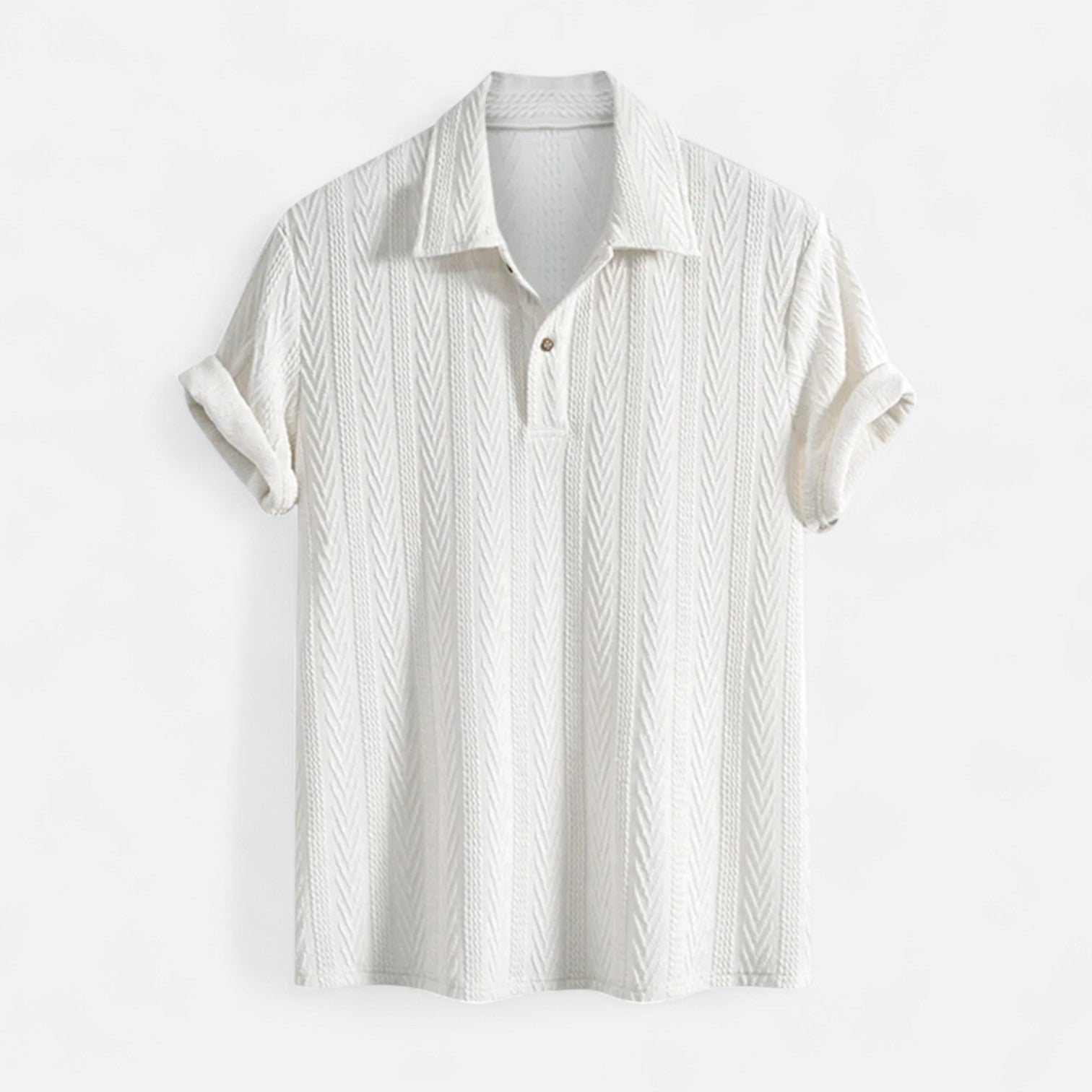 Aidan Textured Jacquard Polo - Charlotte & Willow, side view