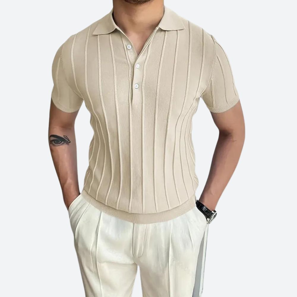 Tadhg - V-Neck Polo Top - Charlotte & Willow, back