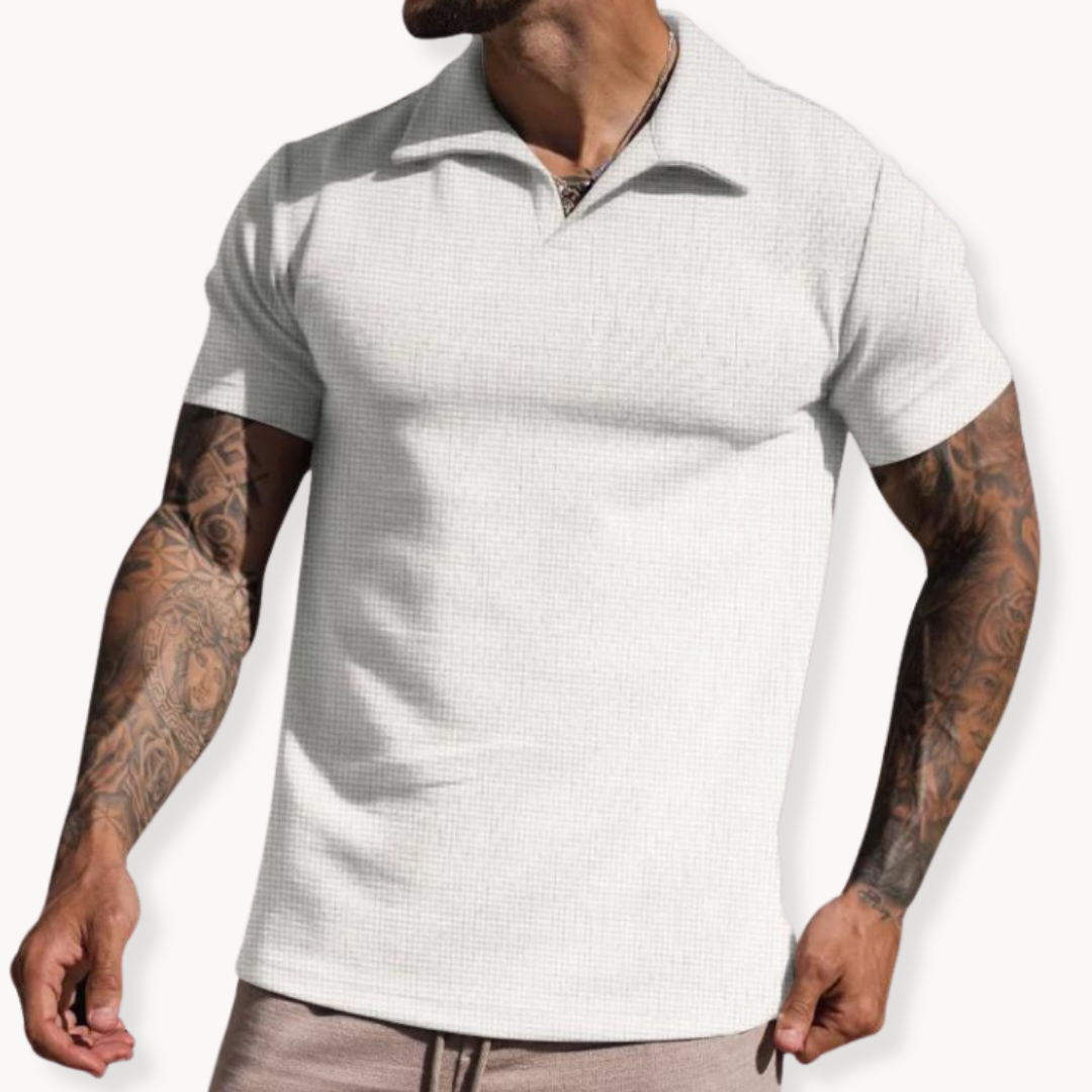 Ronan Sophisticated Chic Polo - Charlotte & Willow, detail