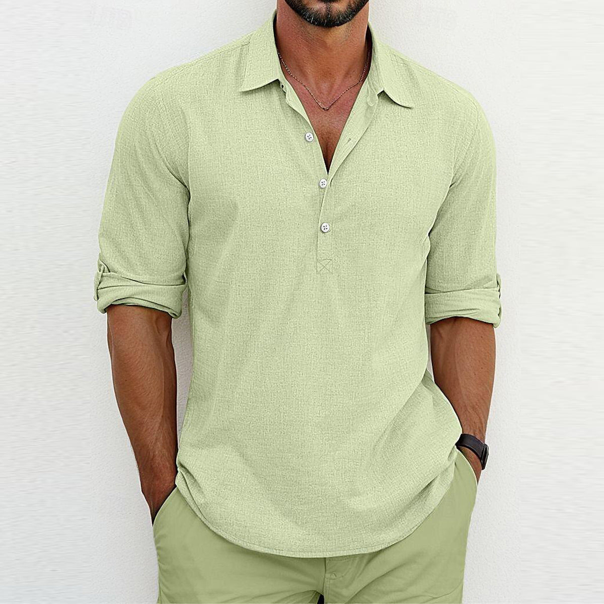 Odhran Long Sleeve Polo Tee - Charlotte & Willow, side view